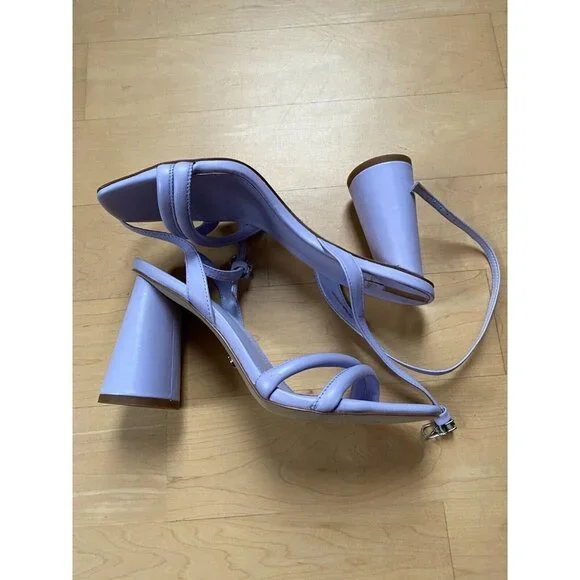 Sam Edelman BNWT "Kia" lilac purple block heel NEW ankle strap open toe - Picture 3 of 10